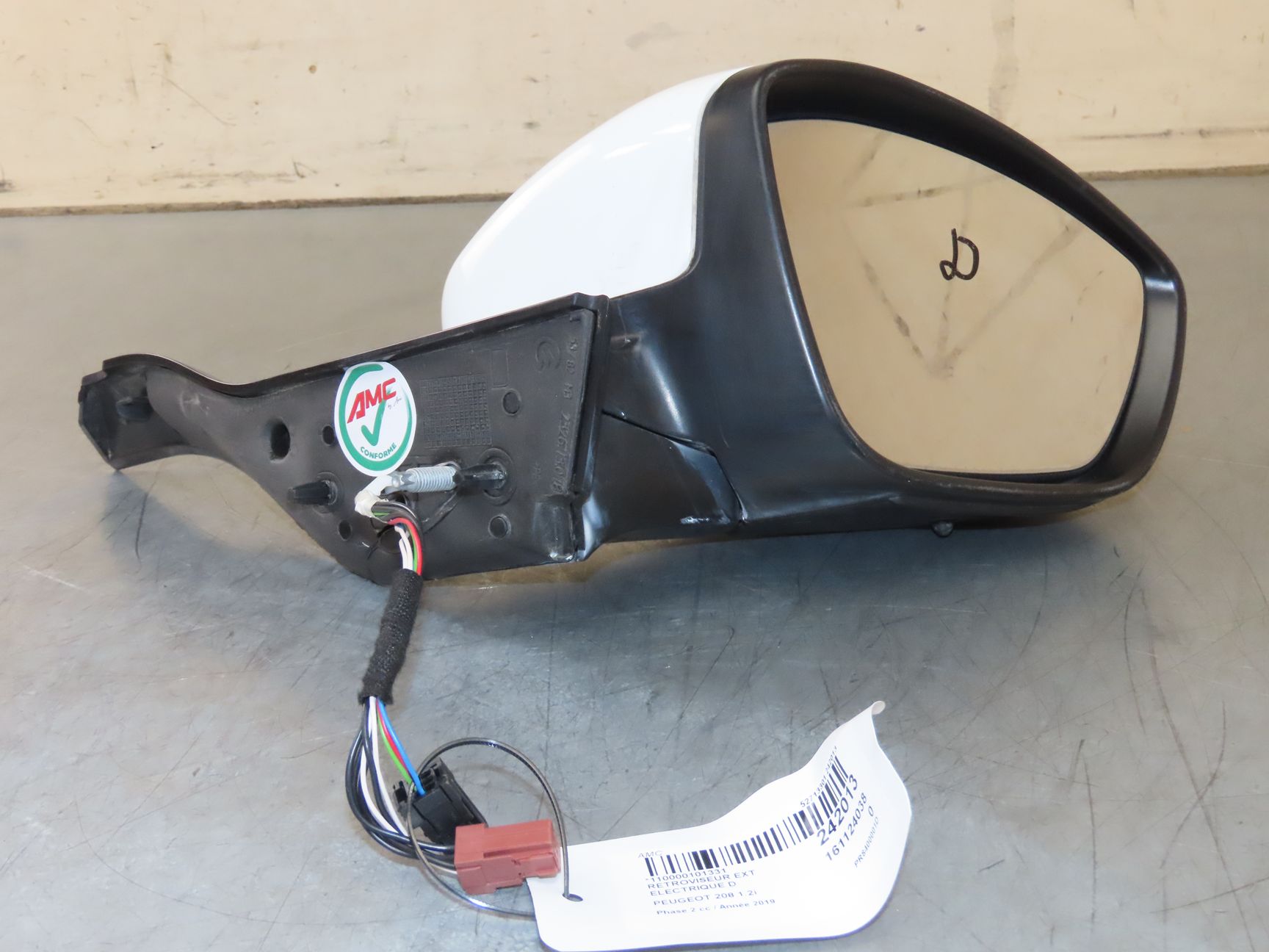 Rétroviseur Droit D'origine Pour Peugeot 208 Phase 1 - Référence 1611240380 - Occasion En Bon état