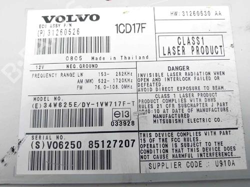 Radio VOLVO V50 (545)  | BP13019855E6 