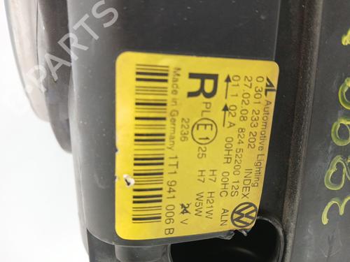 Right headlight VW TOURAN (1T1, 1T2) 1.9 TDI | BP28153355C29 