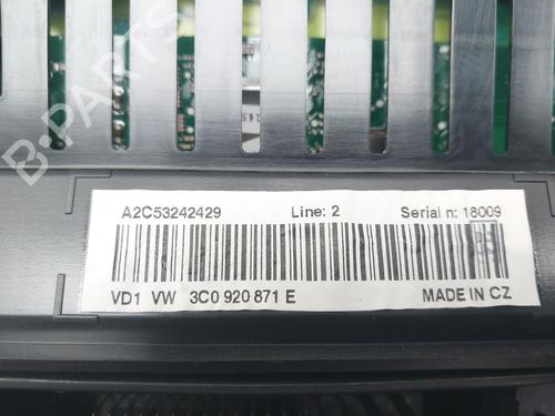 Instrument cluster VW PASSAT B6 Variant (3C5) 2.0 TDI 16V | BP31925558C47