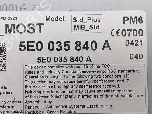 Radio SKODA OCTAVIA III Combi (5E5, 5E6) 1.8 TSI | BP23421850E6 