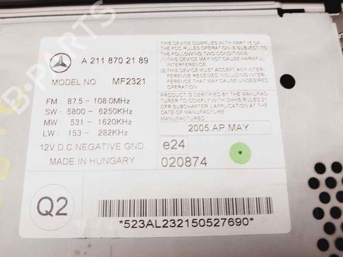 Radio MERCEDES-BENZ E-CLASS (W211) E 280 CDI (211.020) | BP15010759E6 