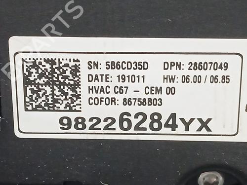 Climate control OPEL CROSSLAND X / CROSSLAND (P17, P2QO) 1.2 (75) | BP22758543I5 