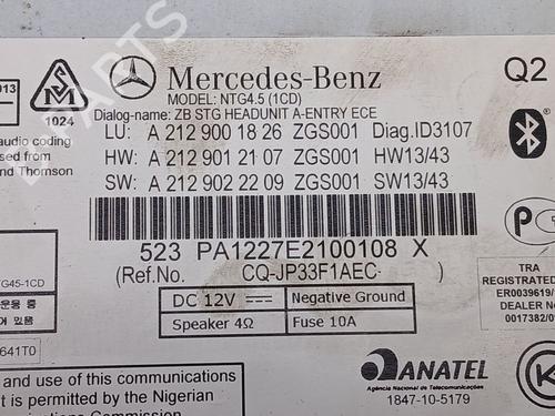 Radio MERCEDES-BENZ E-CLASS (W212) E 220 CDI / BlueTEC (212.001, 212.002) | BP30408318E6 