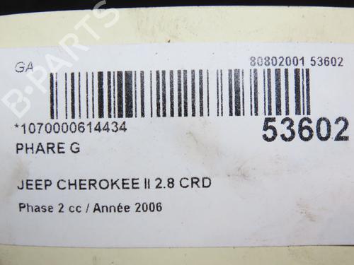 Used Left headlight JEEP CHEROKEE (KJ) 2.8 CRD 4x4 (163 hp) 28802259