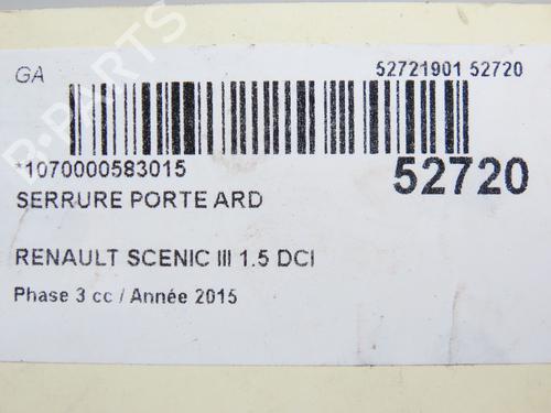 Rear right lock RENAULT SCÉNIC III (JZ0/1_) 1.5 dCi | BP28831946C99 