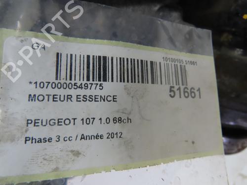 Used Engine PEUGEOT 107 (PM_, PN_) 1.0 (68 hp) 33059306