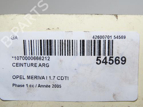 Pre-tensor trás esquerdo Pre-tensor trás esquerdo OPEL MERIVA A MPV (X03) 1.7 CDTI (E75) (100 hp) 32399674 32399674