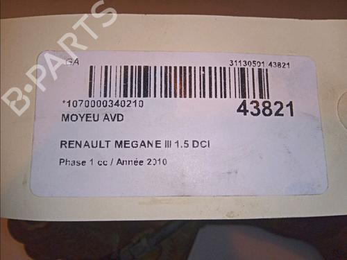 Used Left front steering knuckle Left front steering knuckle RENAULT MEGANE III Hatchback (BZ0/1_, B3_) 1.5 dCi (106 hp) 14875667 14875667