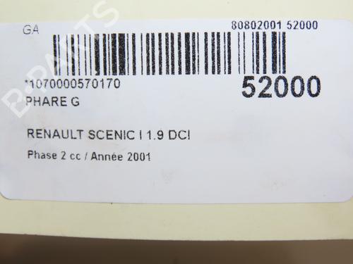 Używane Lampa przednia lewa RENAULT SCÉNIC I MPV (JA0/1_, FA0_) 1.9 dCi (JA05, JA1F) (102 hp) 28832526