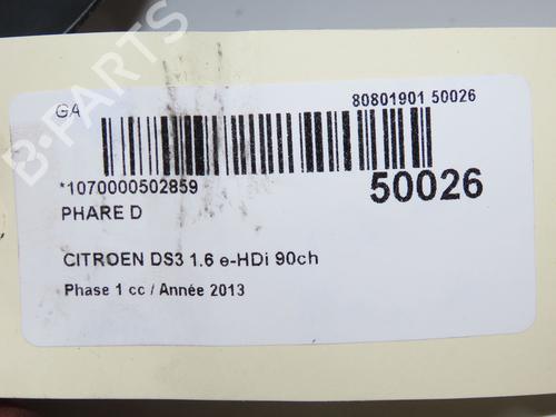 Right headlight CITROËN DS3 (SA_) 1.6 HDi 90 | BP39387907C29 - Image 6