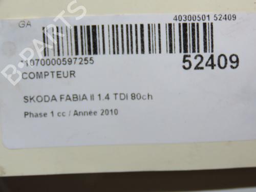 Used Instrument cluster SKODA FABIA II (542) 1.4 TDI (80 hp) 28801762