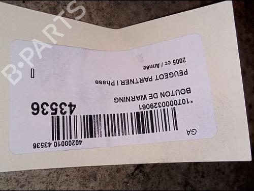 Used Warning switch PEUGEOT PARTNER Box Body/MPV (5_, G_) 2.0 HDi (90 hp) 23174250