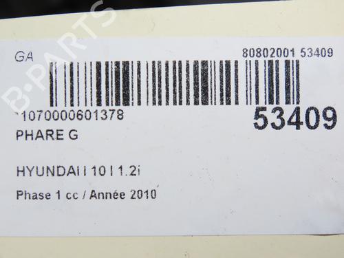 Left headlight HYUNDAI i10 I (PA) 1.2 | BP28832545C28 