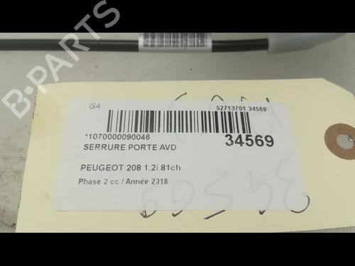 Used Front right lock PEUGEOT 208 I (CA_, CC_) 1.2 VTi 68 / PureTech 68 (68 hp) 9597613