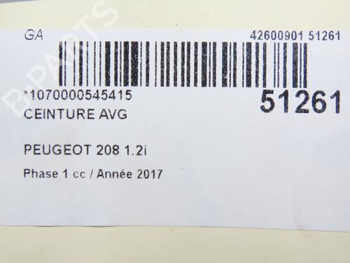 Used Front left belt tensioner PEUGEOT 208 I (CA_, CC_) 1.2 VTI 82 (82 hp) 28801833
