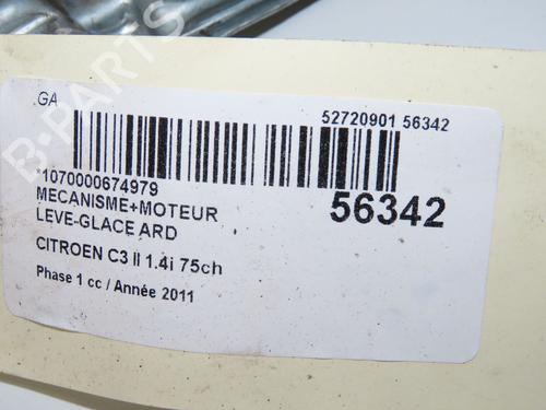 Rear right window mechanism CITROËN C3 II (SC_) 1.4 | BP32511506C25  - Image 5