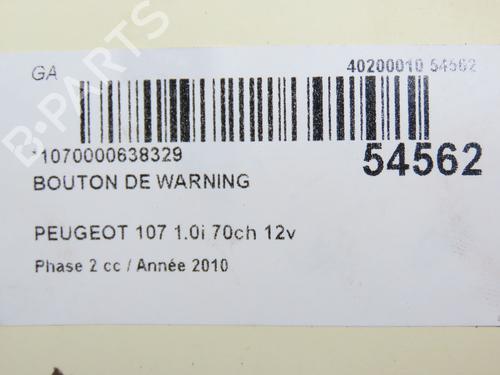 Warning switch PEUGEOT 107 (PM_, PN_) 1.0 | BP28830236I22 