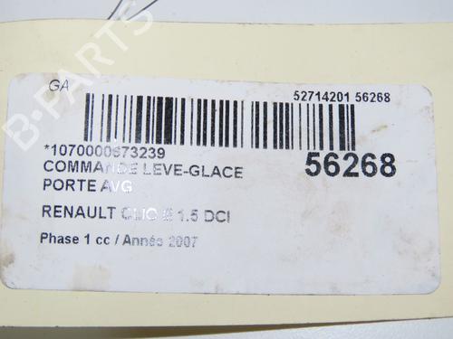 Used Left front window switch Left front window switch RENAULT CLIO III (BR0/1, CR0/1) 1.5 dCi (BR0H, CR0H, CR1S, BR1S) (106 hp) 31634209 31634209