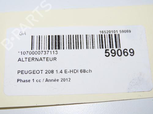 Used Alternator Alternator PEUGEOT 208 I (CA_, CC_) 1.4 HDi (68 hp) 34201698 34201698