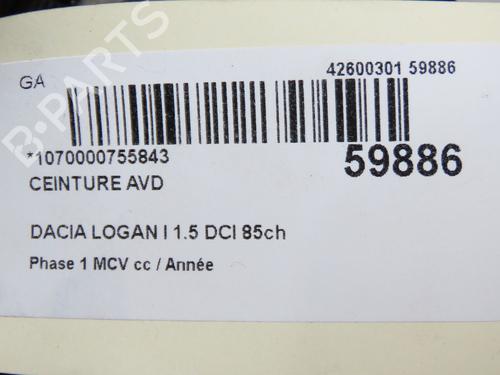 Front right seatbelt DACIA LOGAN MCV (KS_) 1.5 dCi (KS0W) | BP36427075I25 - Image 3