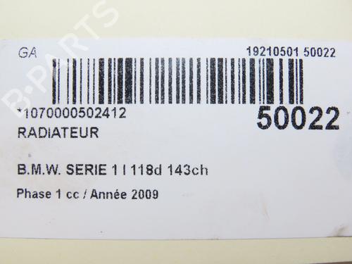 Water radiator BMW 1 (E87) 118 d | BP19319436M31 