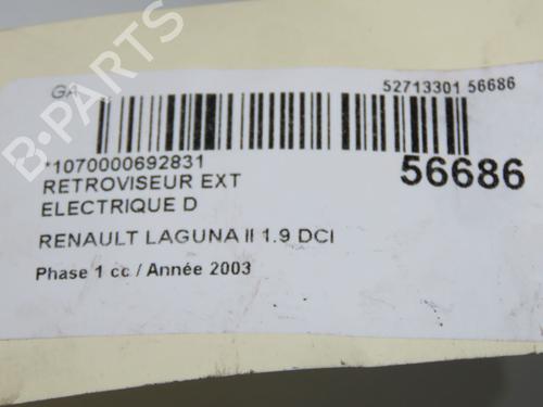 Used Right mirror RENAULT LAGUNA II (BG0/1_) 1.9 dCi (BG08, BG0G) (120 hp) 31984624