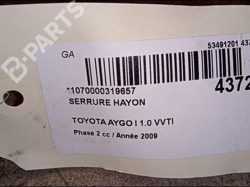 Tailgate lock TOYOTA AYGO (_B1_) 1.0 (KGB10_, KGB10R) | BP9618190C101 