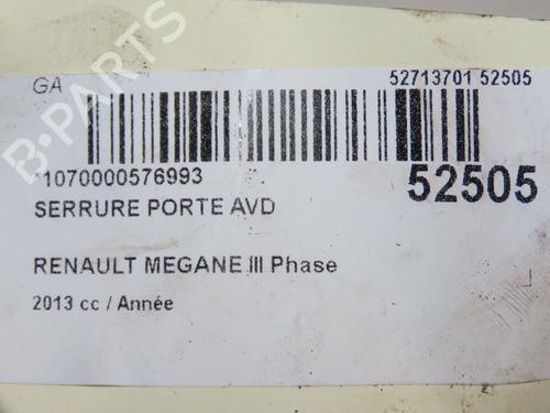 Front right lock RENAULT MEGANE III Coupe (DZ0/1_) 1.6 dCi (DZ00, DZ12, DZ2A, DZ13) | BP28831591C97 