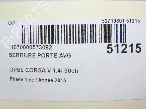 serratura-anteriore-sinistra-opel-corsa-e-x15-2014-23125057 main image