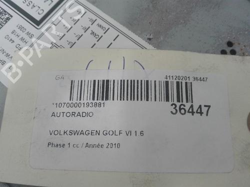 Used Radio VW GOLF VI (5K1) 1.6 TDI (105 hp) 9604601