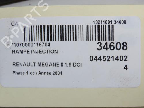 Used Injection rail Injection rail RENAULT MEGANE II Estate (KM0/1_) 1.9 dCi (KMRG, KM1G, KM0G, KM2C) (120 hp) 9598161 9598161