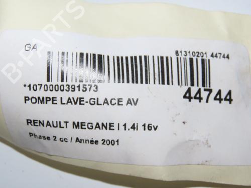 Used Washer pump Washer pump RENAULT MEGANE I (BA0/1_) 1.4 16V (BA0D, BA1H, BA0W, BA10) (95 hp) 14881674 14881674