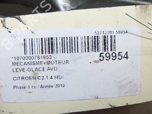 Used Front right window mechanism Front right window mechanism CITROËN C2 (JM_) 1.4 HDi (68 hp) 39966862 39966862