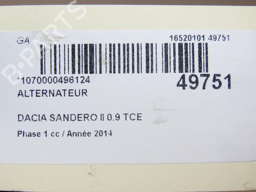 Alternator DACIA SANDERO II TCe 90 (B8M1, B8MA, B8AC) | BP22920068M7 