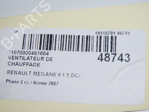 Used Heater blower motor RENAULT MEGANE II (BM0/1_, CM0/1_) 1.5 dCi (BM1E, CM1E) (106 hp) 31819548