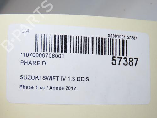 Right headlight SUZUKI SWIFT IV (FZ, NZ) 1.3 DDiS (AZG413D, ZC02S, ZC92S) | BP33998914C29  - Image 7