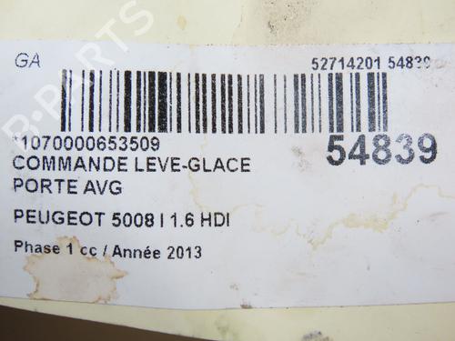 Left front window switch PEUGEOT 5008 (0U_, 0E_) 1.6 HDi | BP28831761I27 
