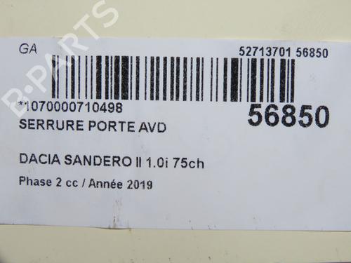 Front right lock DACIA SANDERO II 1.0 SCe 75 (B8JC, B8JD, B8NC) | BP32377406C97 - Image 4