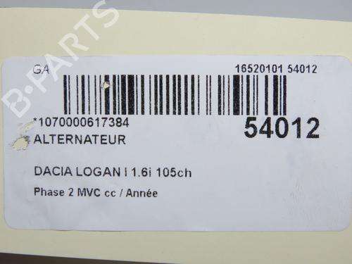Generator Generator DACIA LOGAN MCV (KS_) 1.6 16V Hi-Flex (105 hp) 33836397 33836397