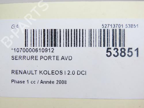 Front right lock RENAULT KOLEOS I (HY_) 2.0 dCi 4x4 (HY0K) | BP28968796C97 