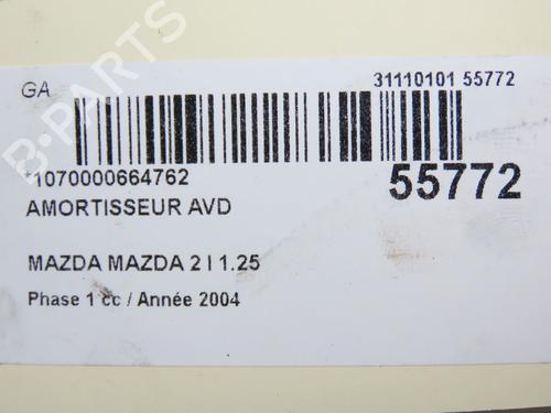 Used Right front shock absorber MAZDA 2 (DY) 1.2 (DY3W) (75 hp) 30978828