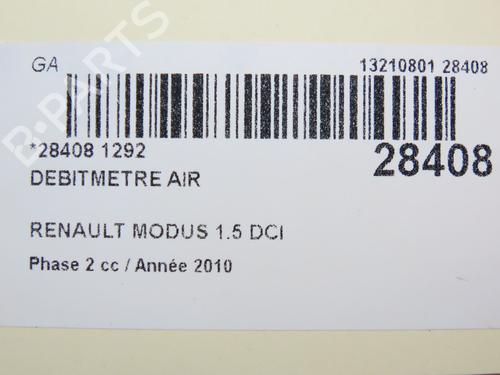 Mass air flow sensor RENAULT MODUS / GRAND MODUS (F/JP0_) 1.5 dCi (FP0F, JP0F) | BP23171467M95 
