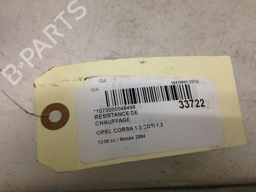 Used Heater resistor OPEL CORSA C (X01) 1.3 CDTI (F08, F68) (70 hp) 11677068
