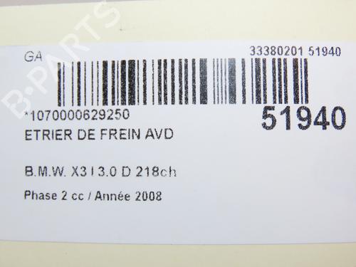 Højre bremsekaliber foran BMW X3 (E83) xDrive 30 d | BP28830042M104 