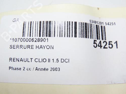 Bakluke lås RENAULT CLIO II (BB_, CB_) 1.5 dCi (B/CB08) | BP28832247C101 
