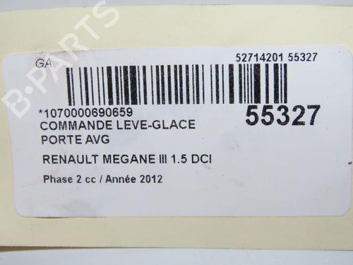Left front window switch RENAULT MEGANE III Coupe (DZ0/1_) 1.5 dCi (DZ09, DZ0D, DZ1F, DZ1G, DZ14, DZ29) | BP32037953I27 - Image 5