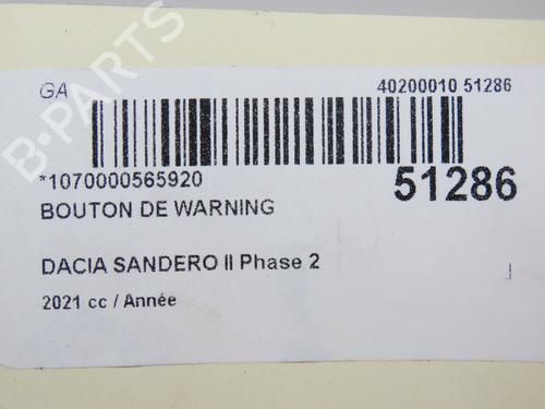 Warning switch DACIA SANDERO III 1.0 TCe 90 | BP20340078I22 