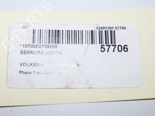 Tailgate lock VW FOX Hatchback (5Z1, 5Z3, 5Z4) 1.2 | BP32377426C101