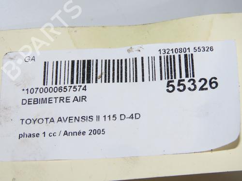 Used Mass air flow sensor TOYOTA AVENSIS (_T25_) 2.0 D-4D (CDT250_, CDT250R) (116 hp) 31984570